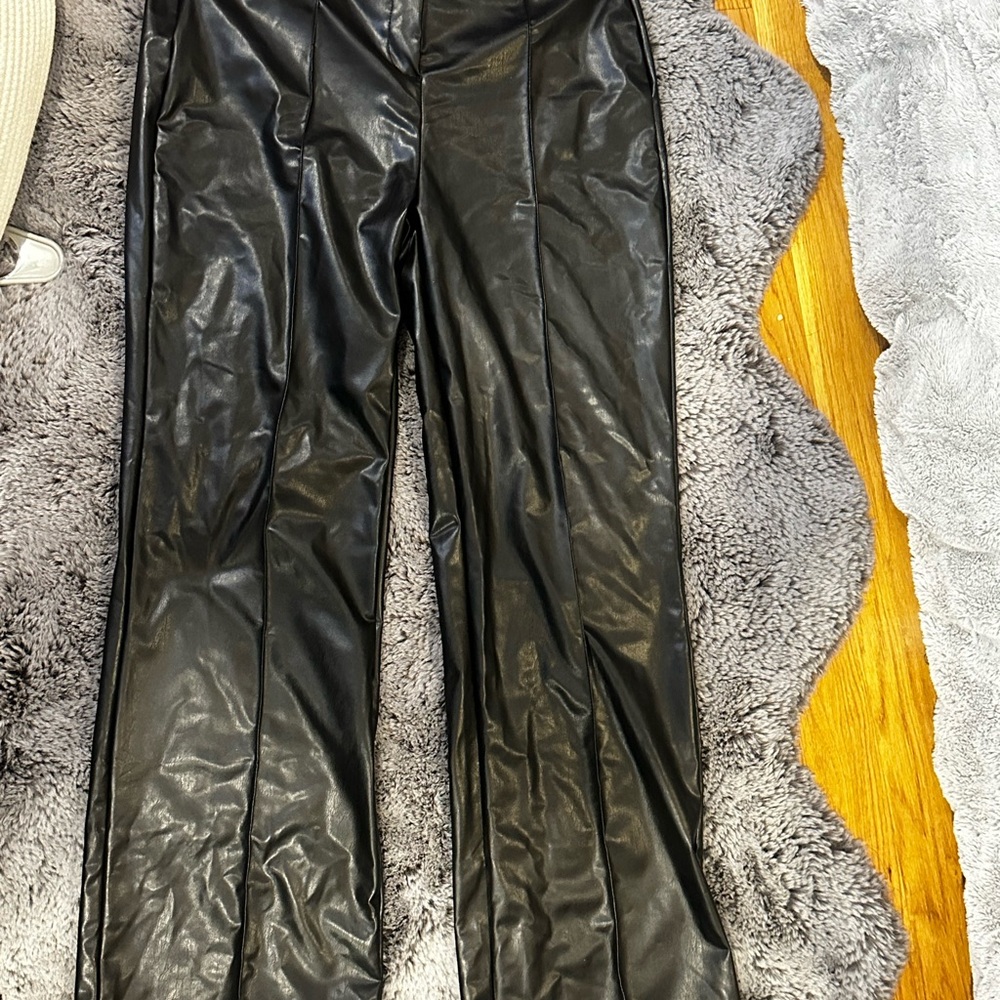 Black Faux Leather Pants
